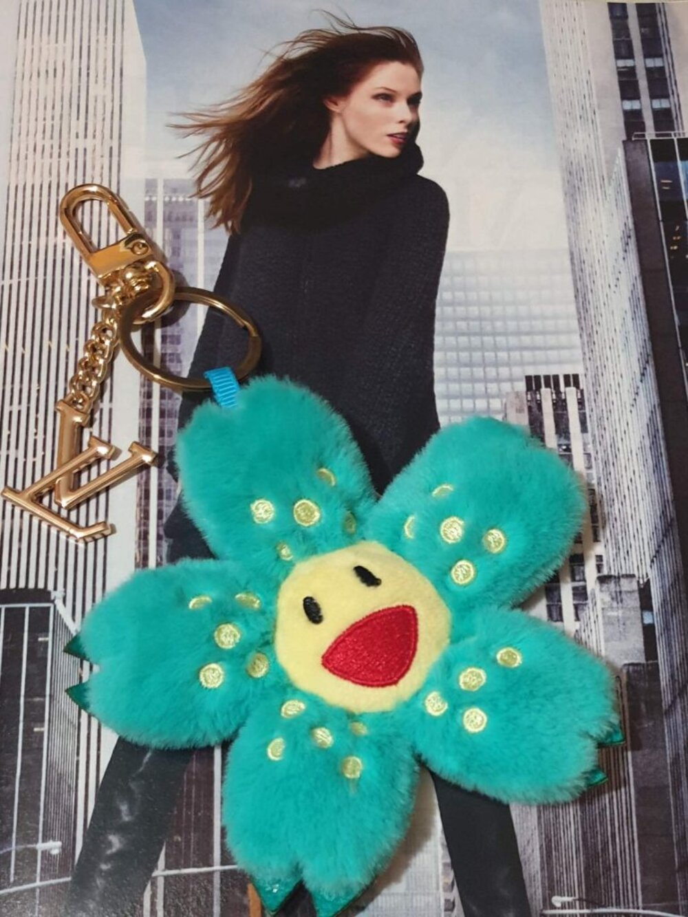 Fashion Flower Key Chain Keyring Unisex Handbag Backpack Luxury Charm Accessory